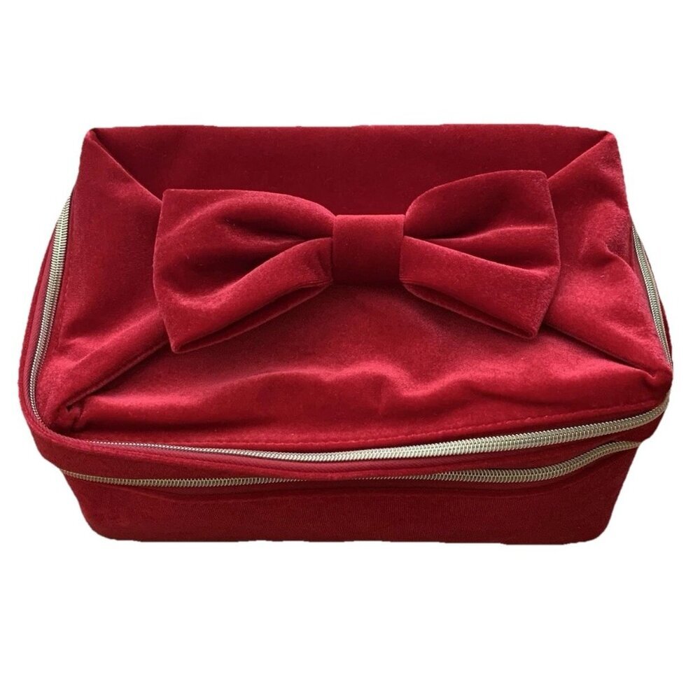 Estee Lauder Makeup Cosmetic Bag Train Case Red Velvet 2024 New
